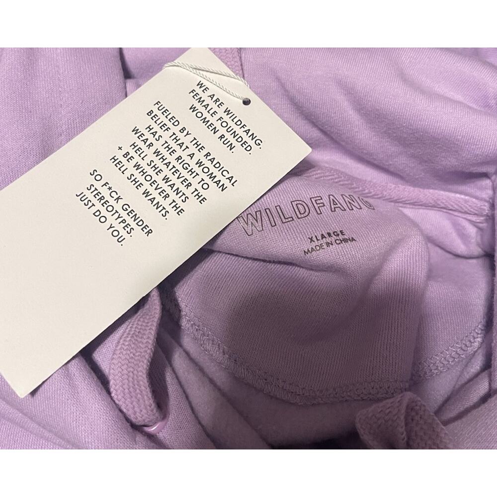 Wildfang Women's XL Lavender Purple Wild Feminist Oversized Pullover Hoodie NWT - Picture 3 of 3